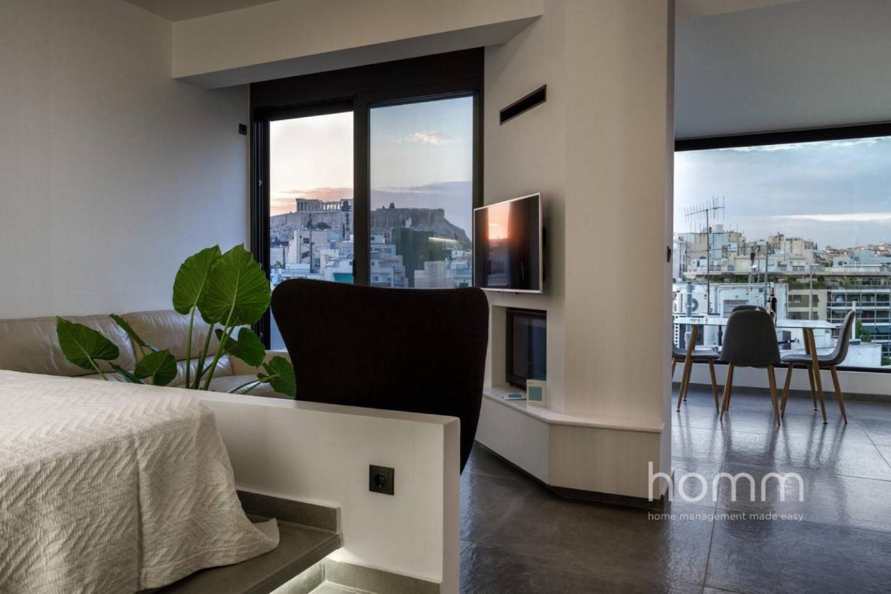 Ferienwohnung 59M² Homm Loft- Penthouse With Acropolis View,2Ppl Athen Exterior foto
