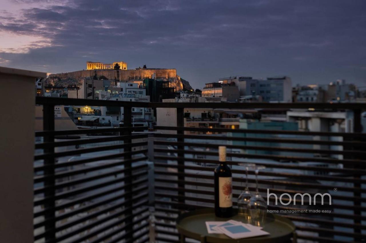 Ferienwohnung 59M² Homm Loft- Penthouse With Acropolis View,2Ppl Athen Exterior foto