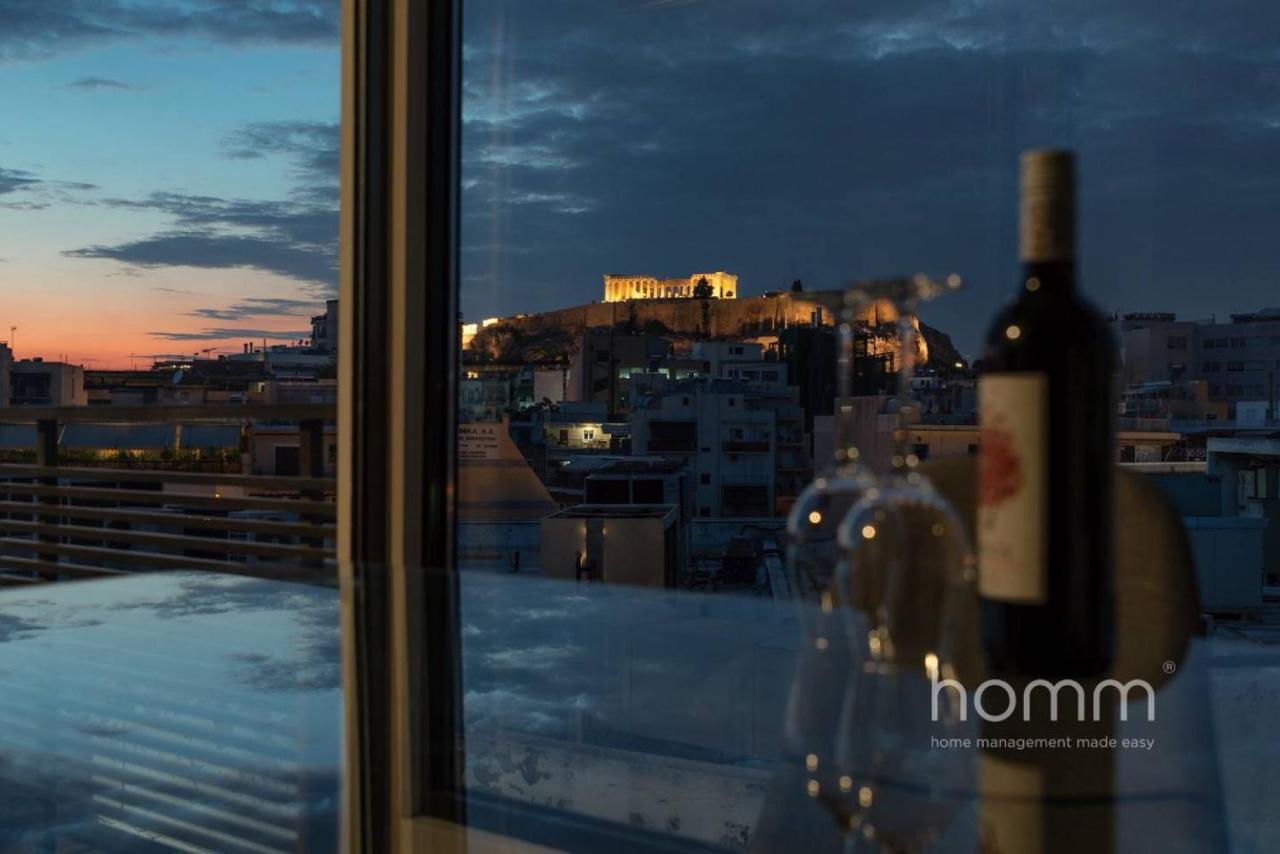 Ferienwohnung 59M² Homm Loft- Penthouse With Acropolis View,2Ppl Athen Exterior foto