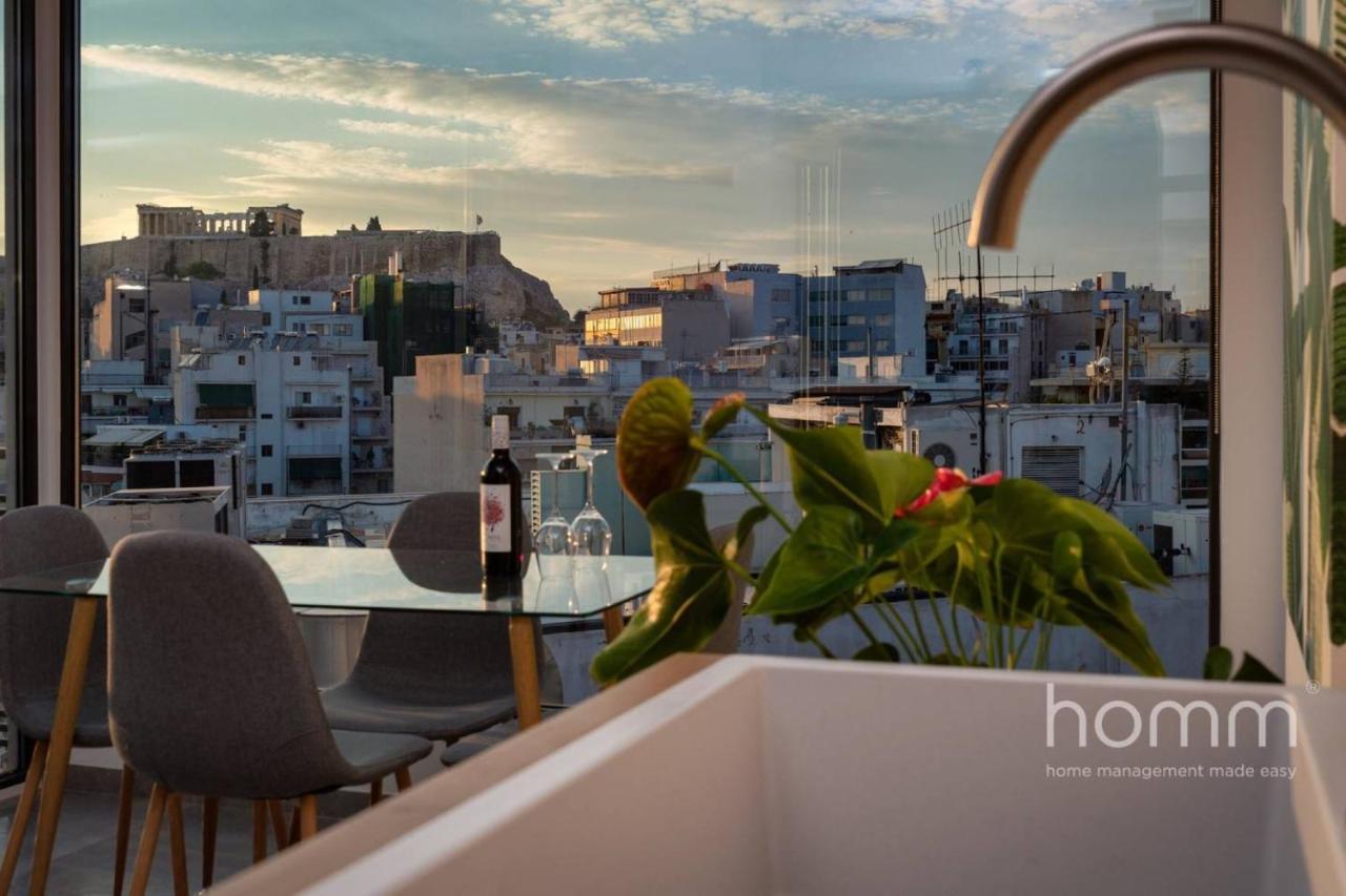 Ferienwohnung 59M² Homm Loft- Penthouse With Acropolis View,2Ppl Athen Exterior foto