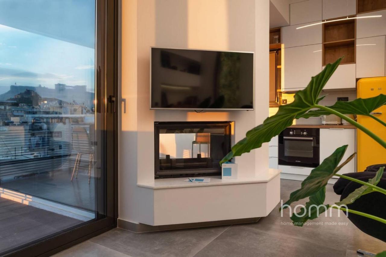 Ferienwohnung 59M² Homm Loft- Penthouse With Acropolis View,2Ppl Athen Exterior foto