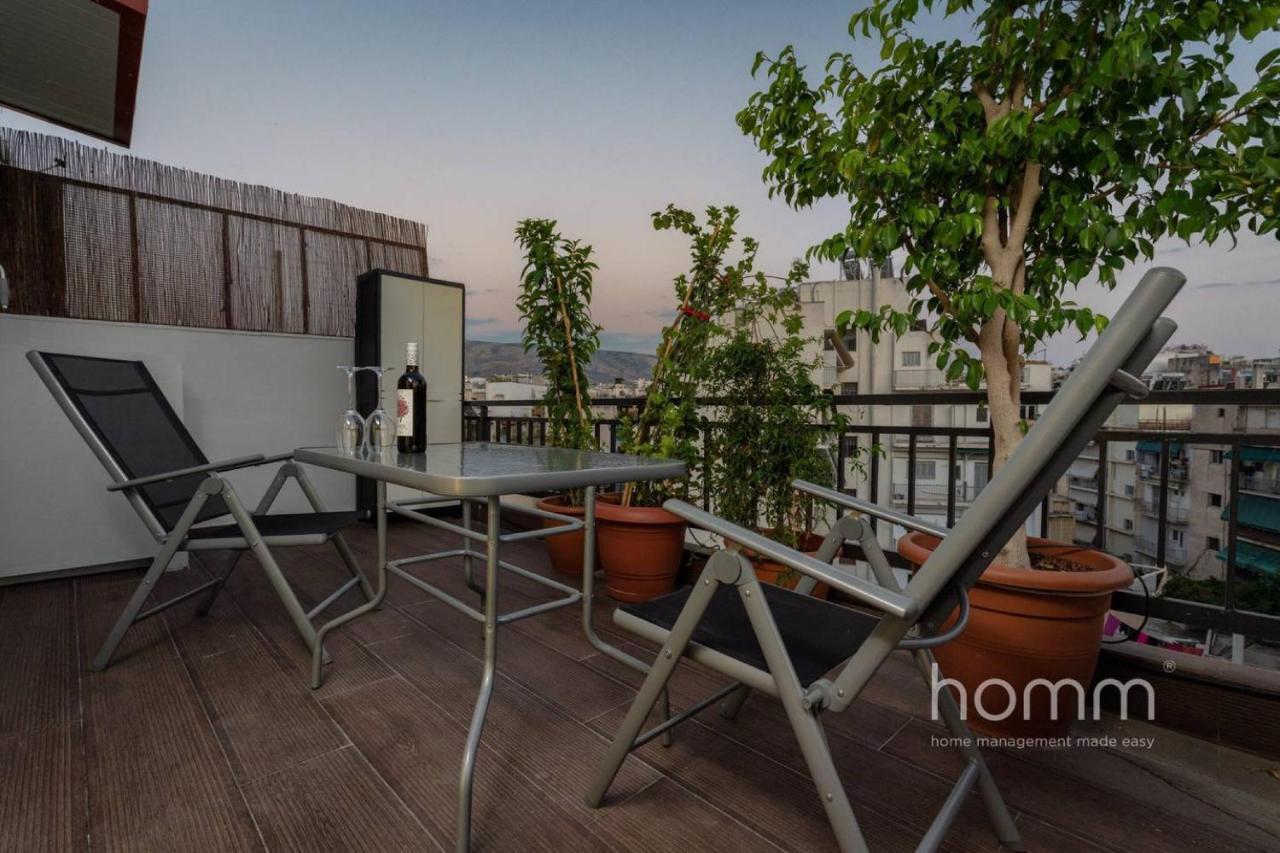 Ferienwohnung 59M² Homm Loft- Penthouse With Acropolis View,2Ppl Athen Exterior foto